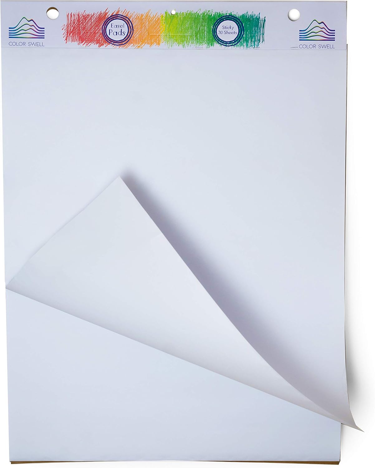 Color Swell 6 Pack 30 Sheets Each of Sticky Easel Pads Plus a Bonus Pack of Washable Markers, Great for The Office, Classroom, Groups, Presentations, Meetings, and Brainstorming