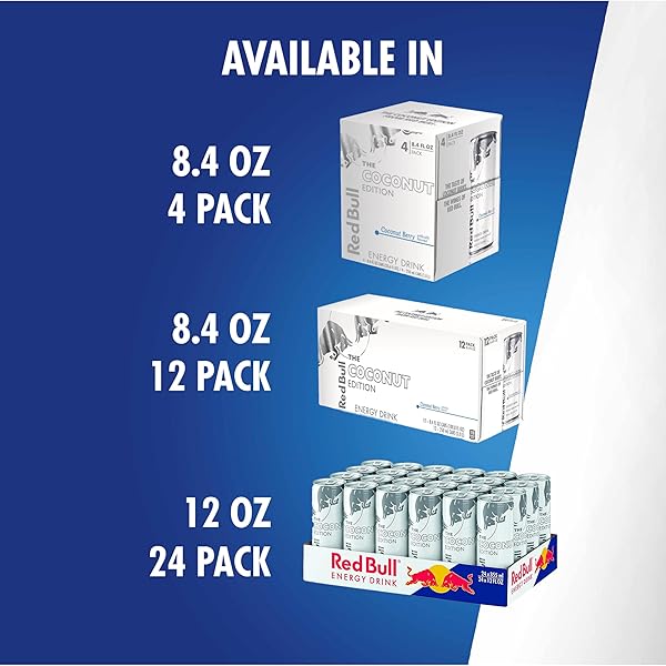 RED BULL COCONUT EDITION ENERGY DRINK, COCONUT BERRY, WITH 80MG CAFFEINE PLUS TAURINE & B VITAMINS, 8.4 FL OZ, PACK OF 24 CANS