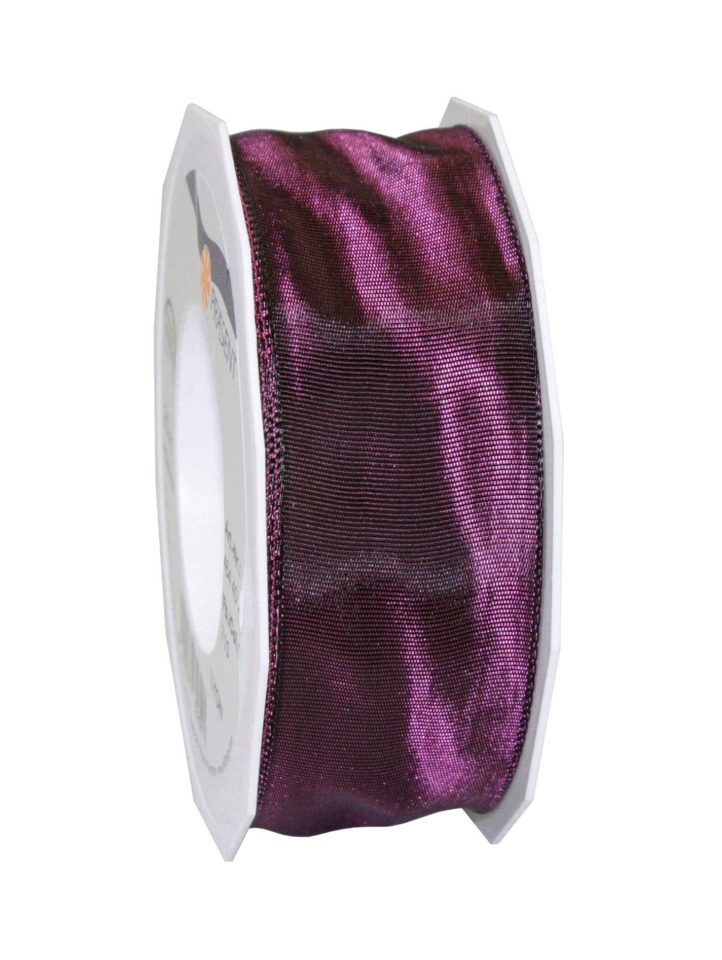 Präsent - Lyon Wired Taffeta Ribbon Dark Purple 40 mm Width, 25 m Length — image 1
