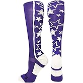MadSportsStuff Softball Socks with Stars for Girls and Women Over the Calf Tall Socks Youth and Adult Sizes