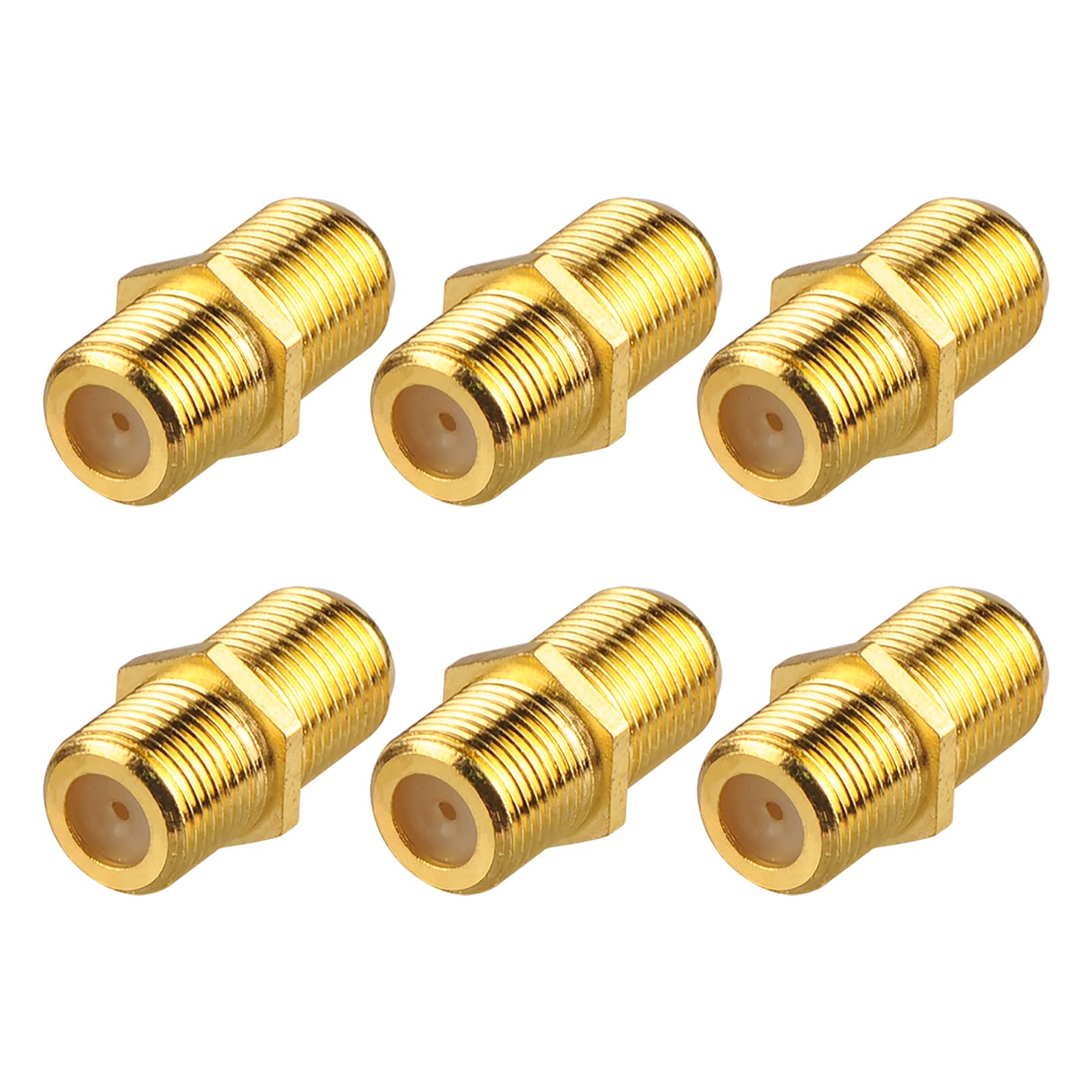 Photo 1 of VCE Coaxial Cable Connector, RG6 Coax Cable Extender F-Type Gold Plated Adapter Female to Female for TV Cables, 6 Pack