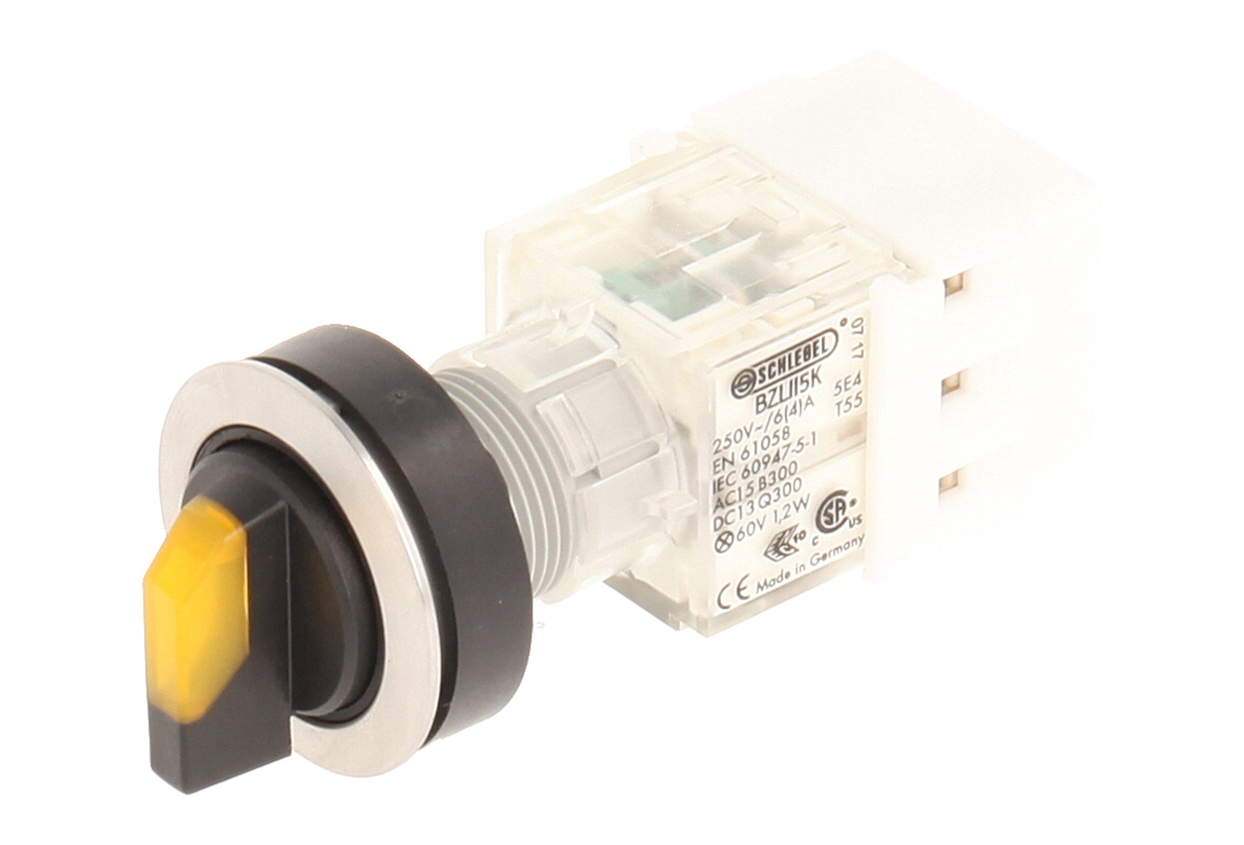selector, rastend – Stainless Steel – 3 Positions Momentary Contact Master Club 23.001.317 2 Closer with Lamp Holder t5,5 K LED 24 V Screw Connector – Yellow (Pack of 2)