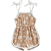 WZTYYDS Toddler Baby Girl Summer Clothes Floral Romper Tie-Up Strap Halter Jumpsuit Infant Summer Sling Playsuit 6M-3T