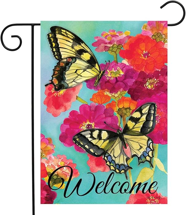 Briarwood Lane Morning Butterflies Spring Garden Flag Welcome Floral 12.5" x 18"