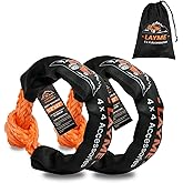 LAYME 2Pcs Soft Shackle Rope - 1/2 Inch x 22 Inch (57000Lbs Breaking Strength) Offroad Synthetic Soft Shackle Recovery Kit for UTV, ATV,Truck, SUV (Orange)