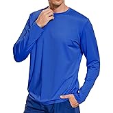 Men's UPF 50+ Quick Dry Long Sleeve Shirt Moisture Wicking Lightweight Hiking Tee for Outdoors Activities Fishing Running