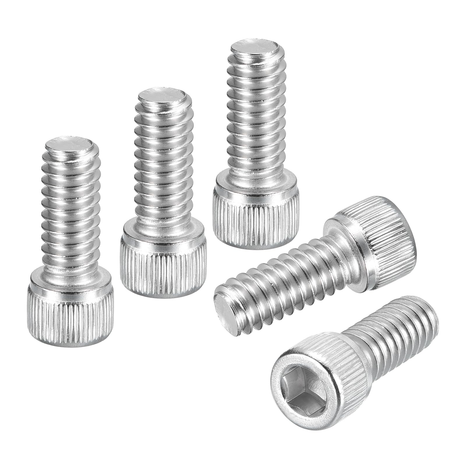 DTGN 1/4"-20x1/2" Socket Head Cap Screws Bolts - 25Pack - Good for Road Bicycle, Mountain Bike, Auto, Motorcycle - 304 Stainless Steel Hex Head Metric Screws - Silver