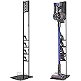 OUTBROS Vacuum Stand,Stable Metal Storage Bracket Compatible with Dyson V15 V12 V11 V10 V8 Series Handheld Cordless Vacuum Cleaners and Accessories and Attachments, Black