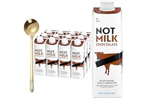 MOOFIN Bundle of Stainless Steel Spoon - 13.5cm - Gold, and NotMilk Chocolate Plant-Based Milk, Shelf-Stable, Lactose-free, Vegan, Non-, Pack of 1
