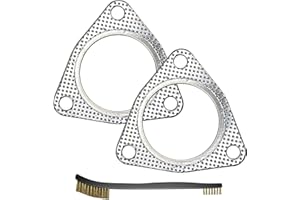 Strongthium 3 Inch Exhaust Gasket 3" 3-Bolt 76.2mm Muffler Manifold Header 3 Hole Collector Graphite Temperature w/Fire Ring 