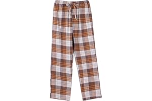 MILEYMARLA Boy's 100% Cotton Flannel Pajama Lounge Sleep Pants Plaid PJ Bottoms Pockets
