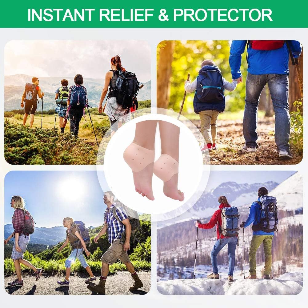 (8PCS) Silicone Heel Protectors,Heel Cups,Gel Heel Cushion,Plantar Fasciitis Inserts Pads& Heel Guards Great fot Heel Pain, Heal Dry Cracked Heels, Achilles Tendinitis.Heel Sore.: Health & Personal Care