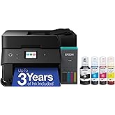 Epson EcoTank ET-4950 Wireless All-in-One Color Supertank Printer with up to 3 Years of Ink Refillable Tanks, Perfect for Home, 18 PPM, 2.4" Colorful Touchscreen, Auto Document Feeder - Black