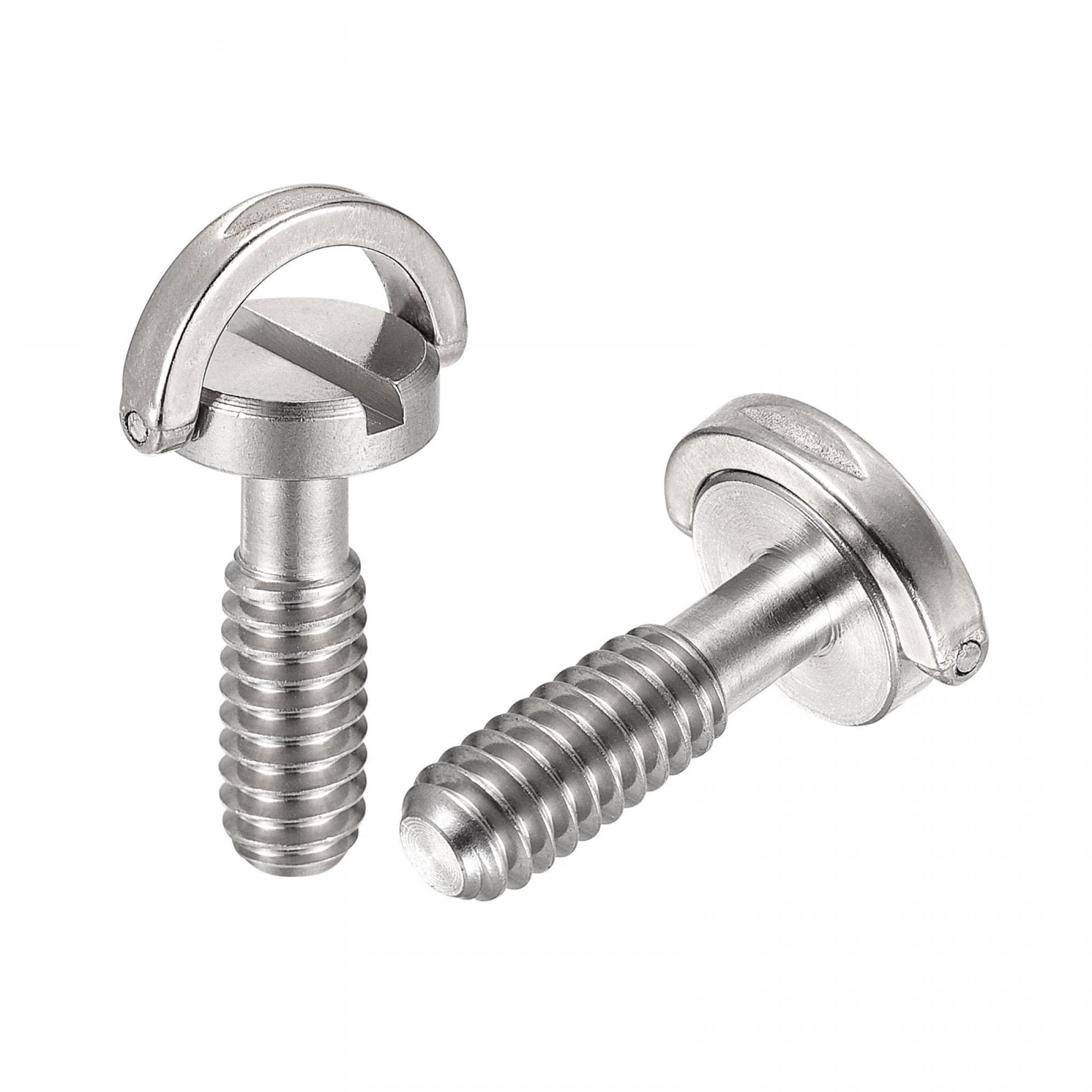 Photo 1 of uxcell Camera Tripod Screw - 1/4" Male Mounting Screw Adapters Slotted 0.79" Length for Camera Stand Microphone Holder of Stainless Steel, 2Pcs