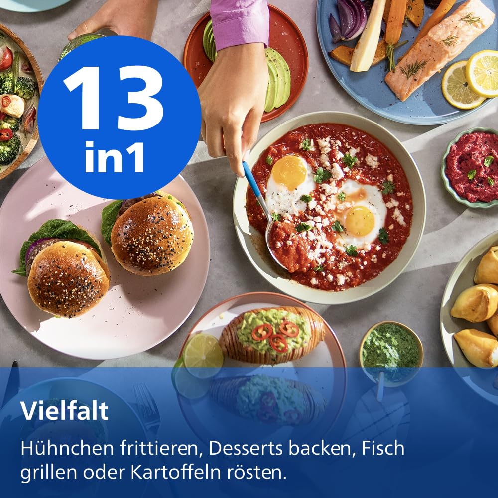 Philips Airfryer 3000 Series Dual Basket, Heißluftfritteuse mit 2 Körben und Frühstücks-Set, 9L, RapidAir Plus Technologie, 90% weniger Fett, Energieeffizient, HomeID App (NA350/03) 8