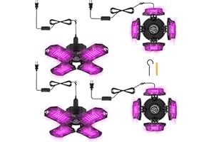 TENDIST Deformable LED Black Light 60W, Blacklight with Plug and Switch, Black Lighting for Glow Party, Purple Neon Black UV Lamp Bulb Lightbulb for Halloween Decor, Bedroom (Black, 60W-4Pack)