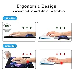 Keyboard Wrist Rest Memory Foam Ergonomic Mouse Pad