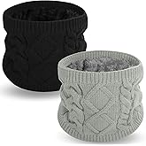 Wandx Kids Neck Warmer Winter Knitted Neck Gaiters for Boys Girls Child Warm Fleece Lined Face Cover for Cold Weather
