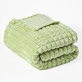Ultra Soft Jacquard Sherpa Throw Blanket, Lightweight Yet Cozy, Versatile Couch and Travel Blanket, Checker Pattern, Multiple Sizes and Colors, Easy-Care and Durable,50x60 Inches