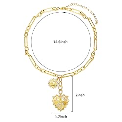 BONJOULRY Chunky Gold Sun Heart Pendent Charm