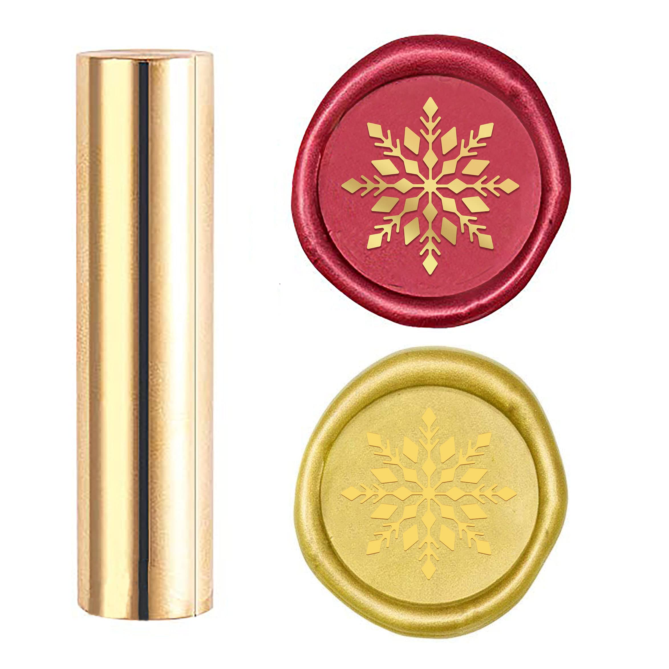 CRASPIRE Wax Seal Stamp Snowflake Sealing Wax Stamps 15mm Mini Brass Sealing Stamp Column Sealing Wax for Wedding Invitation Envelope Embellishment Decoration Card