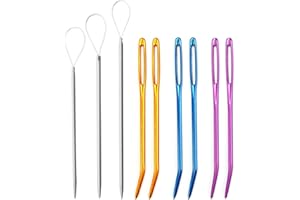 KALOVIN Wool Needles Colorful Bent Tip Tapestry Needles Large-Eye Aluminium Sewing Knitting Needles