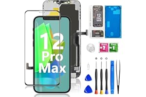 Mobkitfp for iPhone 12 Pro Max Screen Replacement 6.7 inch, 3D Touch LCD Screen Digitizer Front Display Assembly for A2342, A2410, A2412, A2411 with Waterproof Seal+Tempered Glass+Repair Tools