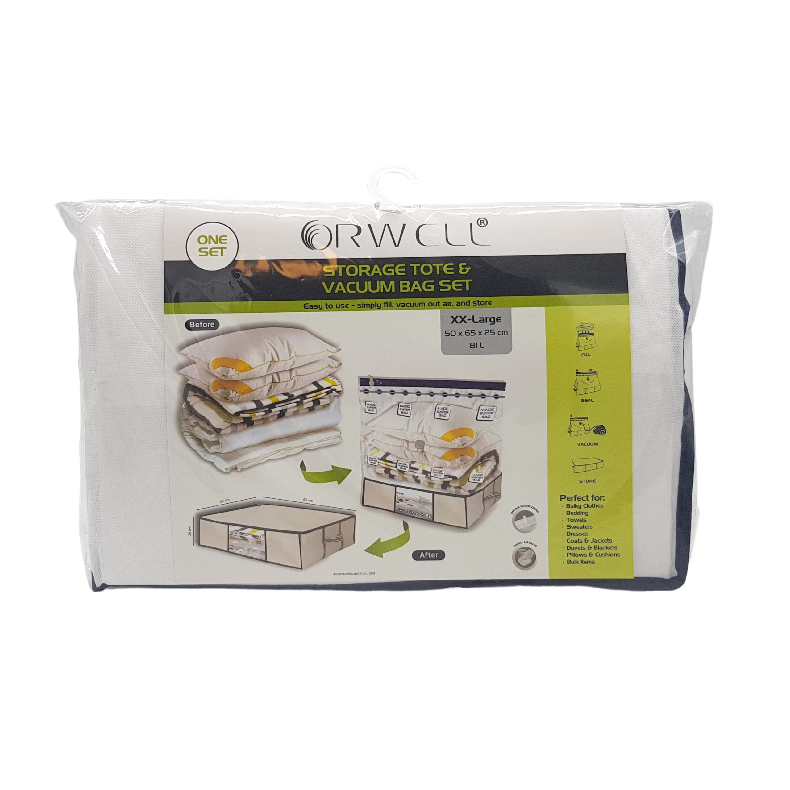Orwell Storage Tote & Vacuum Bag Set XX-Large