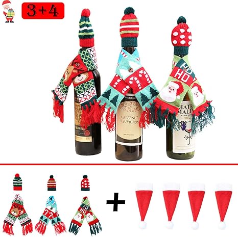 Christmas Decoration Wine Bottle Cover Gift Wrapping Knitted