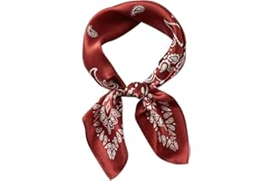 WUZININGLE 100% Mulberry Silk Neck Scarf 21''x21'' Small Square Scarf for Women Men Gift Packed