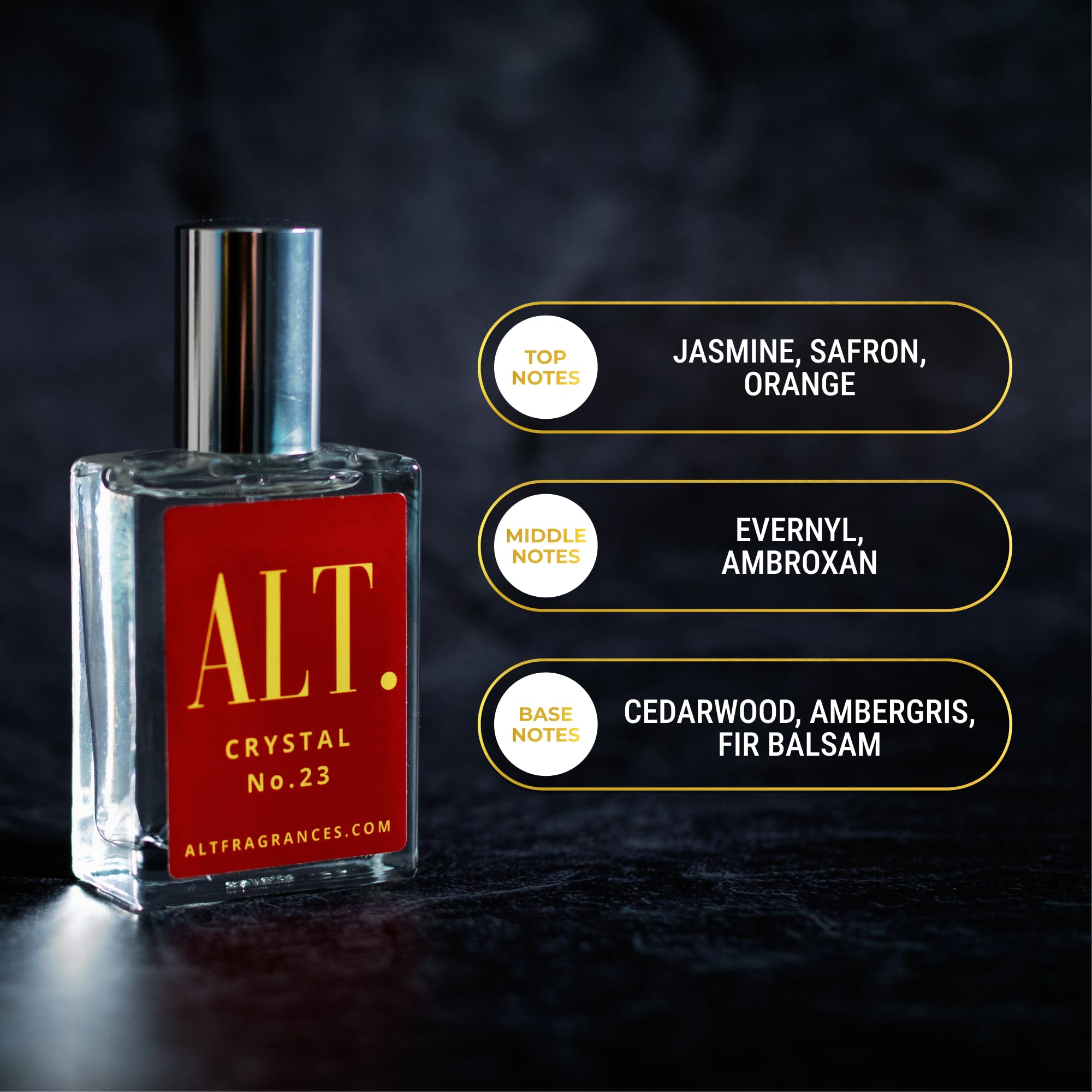 ALT. FRAGRANCES Crystal No. 23 Extrait de Parfum Unisex Perfume Inspired by Baccarat Rouge 540 Perfume 60ml