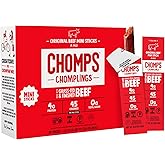 Chomps Original Beef Chomplings, Grass-Fed &amp; Finished, 24ct, Protein Snack | Beef Jerky, Original Grass-Fed And Finished Beef Sticks With Zero Sugar, Certified Gluten Free, Keto Friendly, Whole30