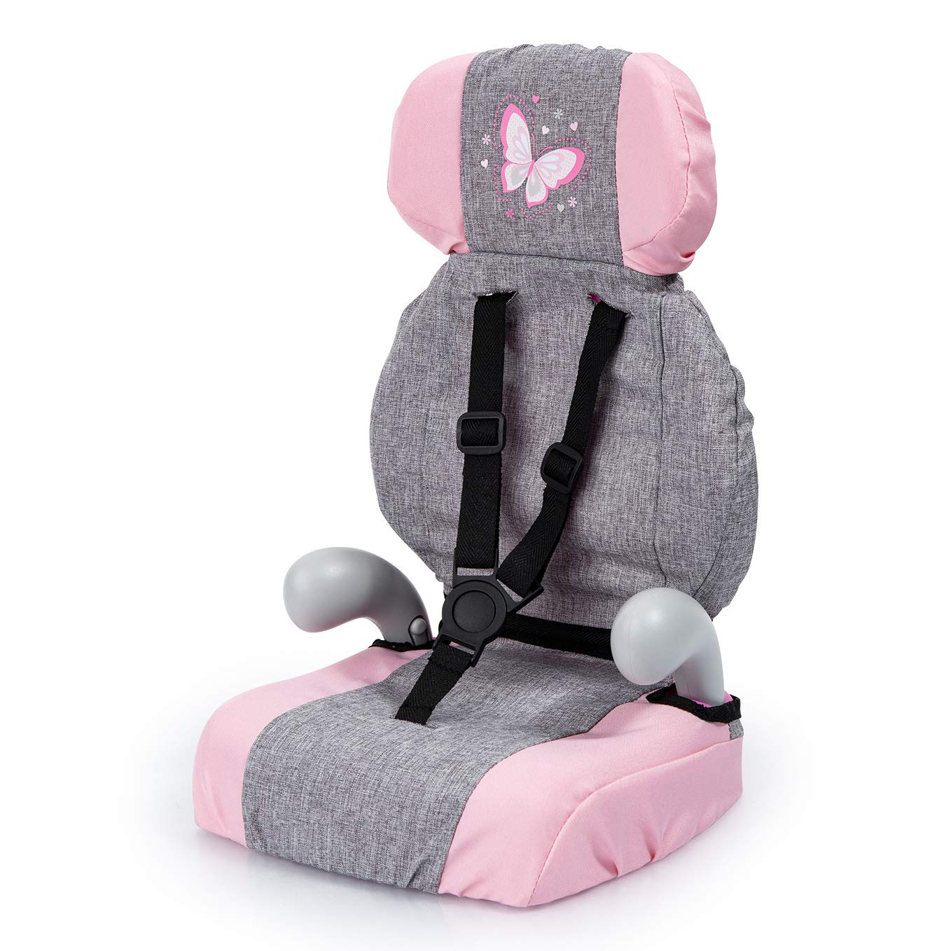 Bayer Baby Doll Car Seat with Safety Belt & Headrest – Booster Seat for Dolls up to 46 cm with Armrests & High Backrest - Modern Design Doll Accessories for Creative Role Play, Ages 3-8 Years