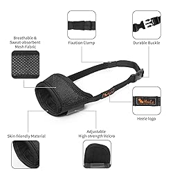 HEELE Dog Muzzle,Soft Nylon Muzzle Anti Biting