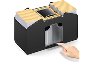 YUCEEN Automatic Card Shuffler 1/2/4/6 Decks,Battery Operated Electric Playing Card Shuffler for UNO,Casino Card Game,Poker,Phase 10,Blackjack,Texas Hold'em,Home Card Games