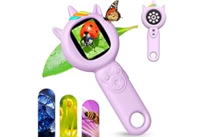 FAENTWC 2 in 1 Kids Microscope & Camera, Unicorn Toys Gifts for 5 6 7 8 9 10 11 12 Year Old Girls, 500x Mini Pocket Handheld Digital Microscope for Kid Toddlers Educational|STEM Science Kit for Girl Age 4-6