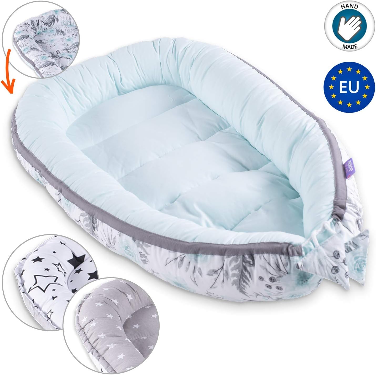 90 X 50 Cm Gris Et Blanc Reducteur De Lit Bebe Cocon Reducteur Lit Bebe Cocoon 100 Coton Nid Pour Nouveau Ne Nourrisson Baby Nest Cale Bebe La Chambre De Bebe Bebe