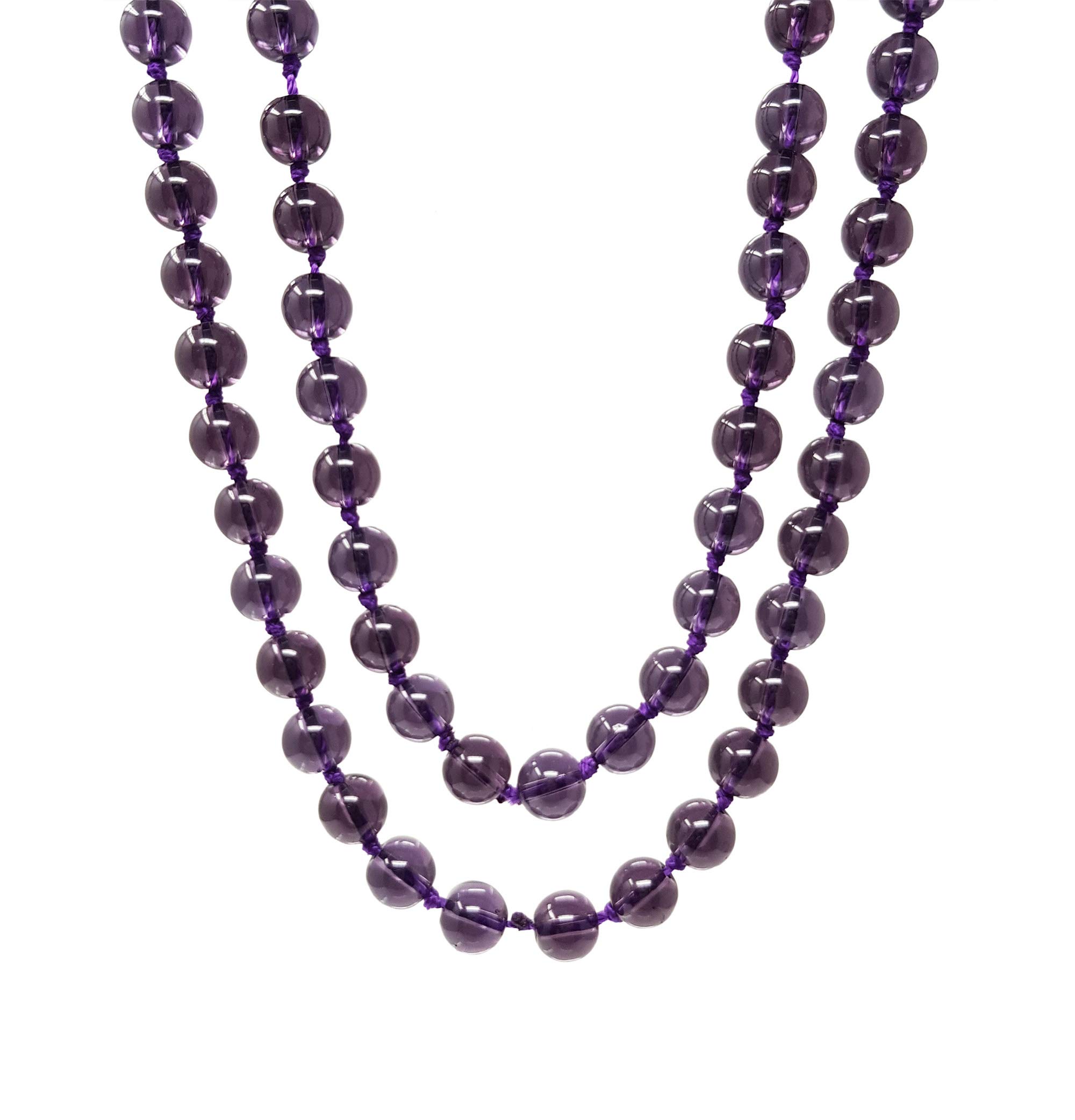 Treasure Bay Boho Chic 120cm Natural Gemstone Beaded Long Necklace for Women & Girls (Purple) — image 1