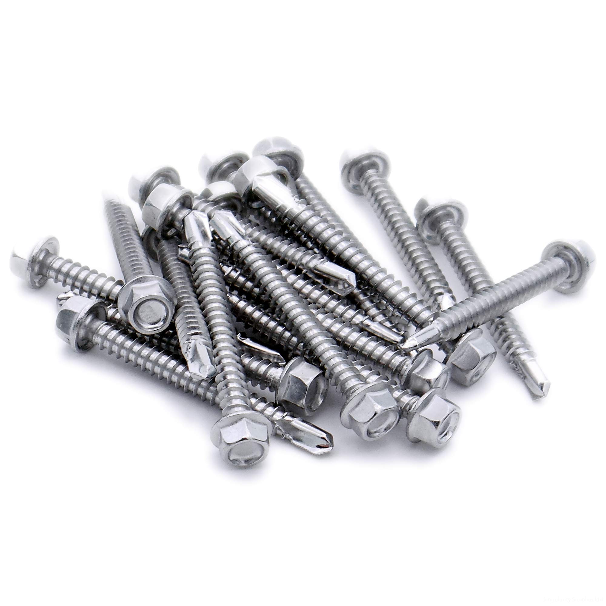 No.12 x 1.8 (5.5mm x 45mm) Hex Self-Drilling Screw (Flanged) - Stainless Steel (A2) (Pack of 20)