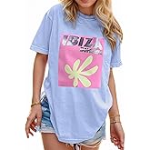 Women's Cottton Oversized Harvest Vintage Floral Graphic Tees Y2K Tops Summer Casual Streetwear T-Shirt