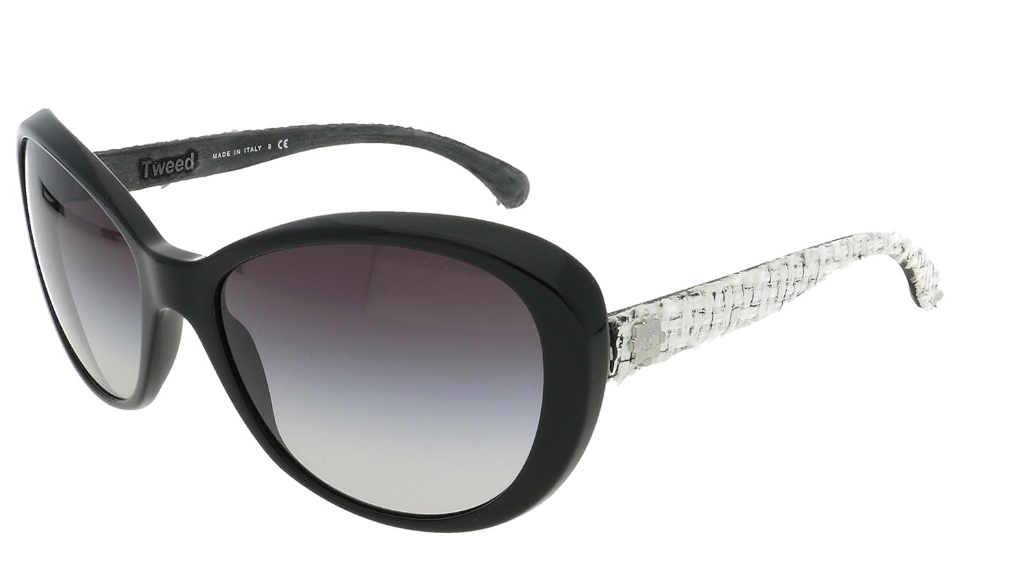 Chanel Sunglasses 5241 14033C Black Tweed Grey Gradient Amazon.co.uk