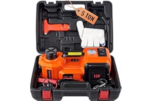 VEVOR Electric Car Jack, 5 Ton/11023 LBS Hydraulic Jack Lift with Built-in Inflatable Pump and LED Light, Portable Car Jack for SUV MPV Sedan Truck Change Tires Garage Repair