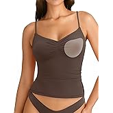 SUUKSESS Women Double Lined Basic Tank Top Summer Padded Going Out Tops Sleeveless Camisole Shirts