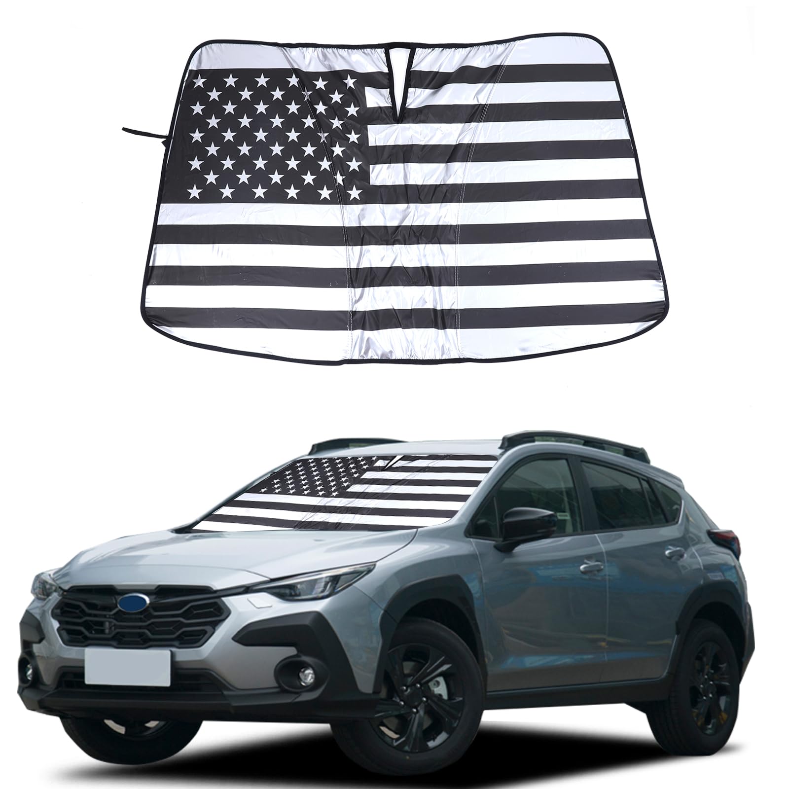 Photo 1 of Windshield Sunshade Compatible with Subaru Crosstrek 2024+, Front Windshield Sunshade Foldable Reflective Sunshade for UV and Sun Auto Interior Accessories (Style D)