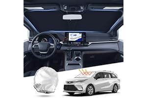 T TGBROS Windshield Sun Shade for Toyota Sienna 2021-2024 2025 Mini Van Front Window Sun Shade Foldable Sun Shield Sun Visor Cover Block Heat and Sun Protection