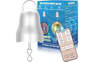 CNCJ Wind Spinner Motor, 1-30 RPM Disco Ball Motor Battery Operated with Remote, Timing & Direction Setting, Slow Spinning Baby Crib Mobile Motor, Rotating Silver Wind Chime Motor for Mirror Ball Ornaments