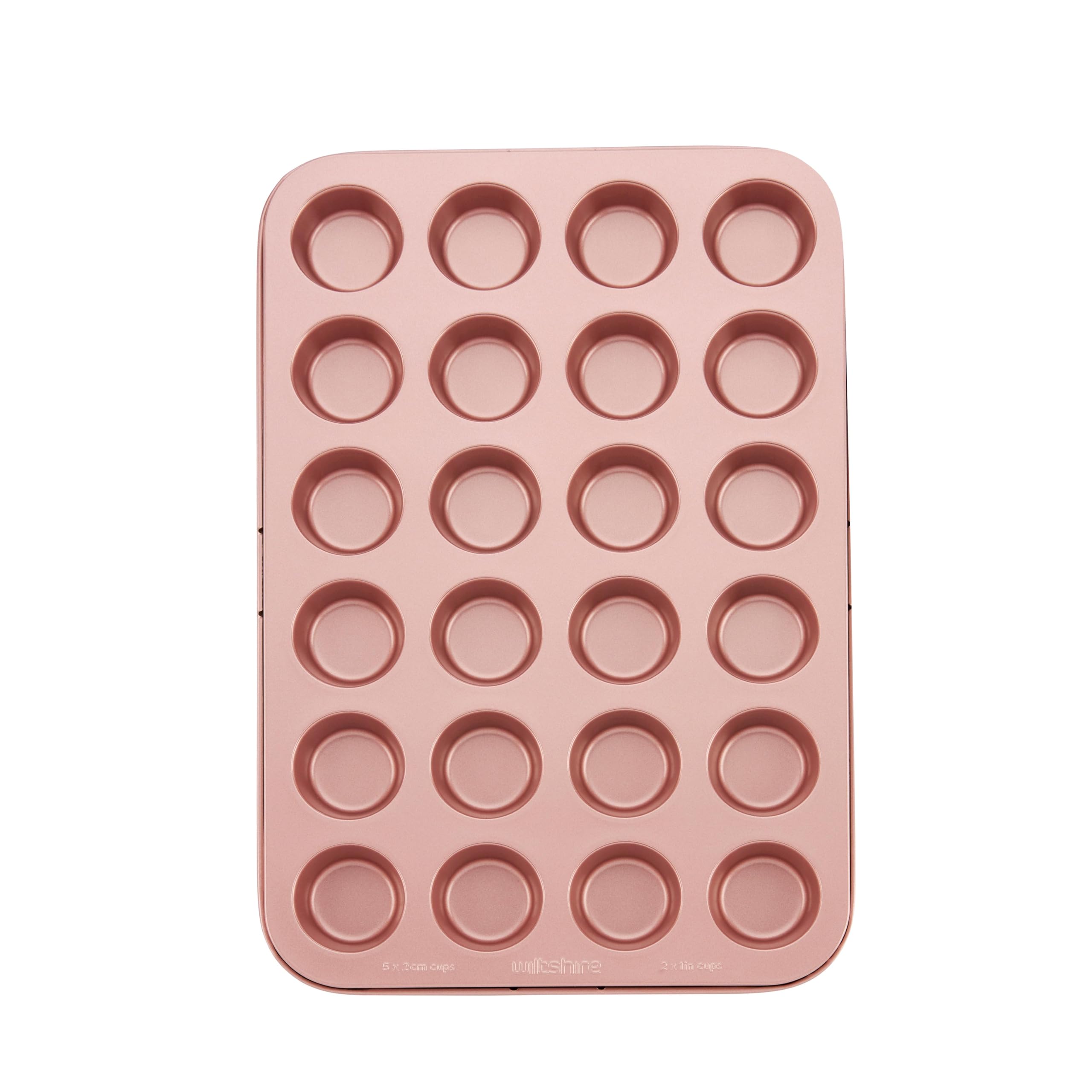 Wiltshire Rose Gold 24 Cup Muffin Tray, PFOA PTFE Free, Cupcake Mould, Non-Stick Coating, Rectangular Coated Baking Tin, Sheet Steel Bakeware, Carbon Steel, 38.7x26.2x2.1cm — image 1