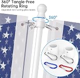 ZMTECH 6 ft Stainless Steel Flag Pole Kit Tangle Free Adjustable Bracket view 3