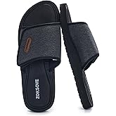 ZOKSOVE Slide Sandals for Men - Adjustable Open Toe Summer Slippers with Padded Footbed-Athletic Anti-Slip Slides with Comfort Soft Foam for indoor/outdoor