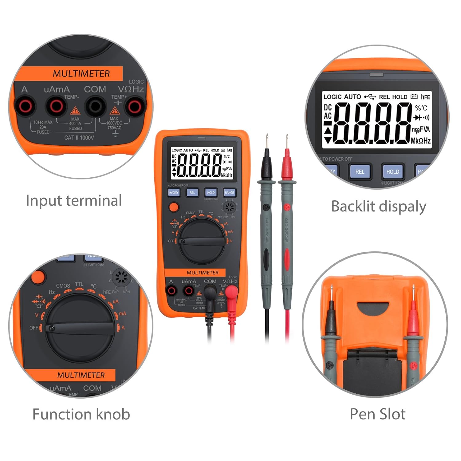 Neoteck Digital Multimeters 4000 Counts Auto Manual Ranging Neoteck